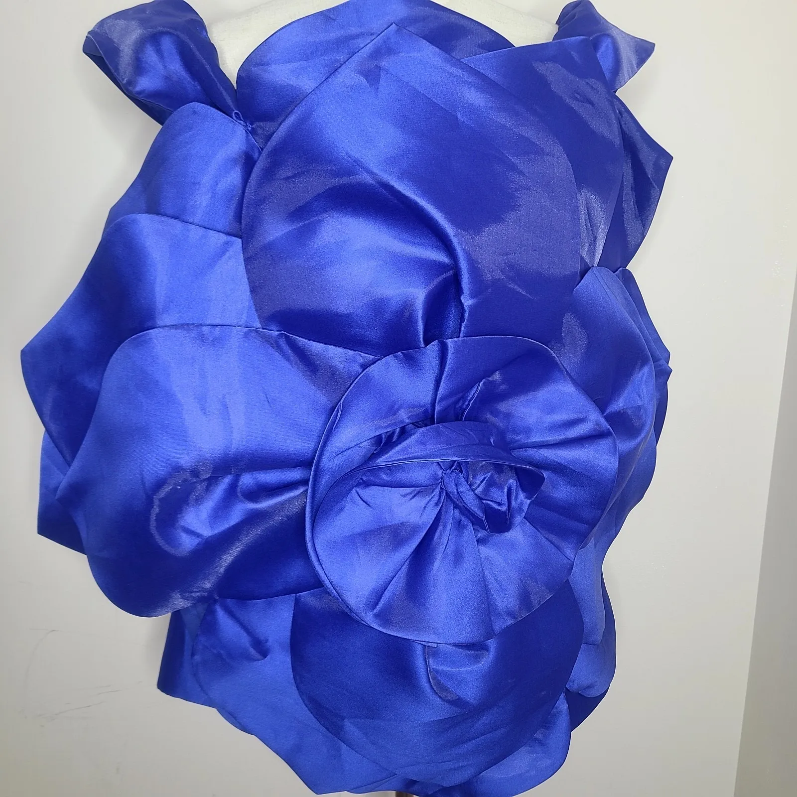 Akira 3D‎ Big Flower Power Mini Statement Dramatic Dress Blue Size M - Image 2