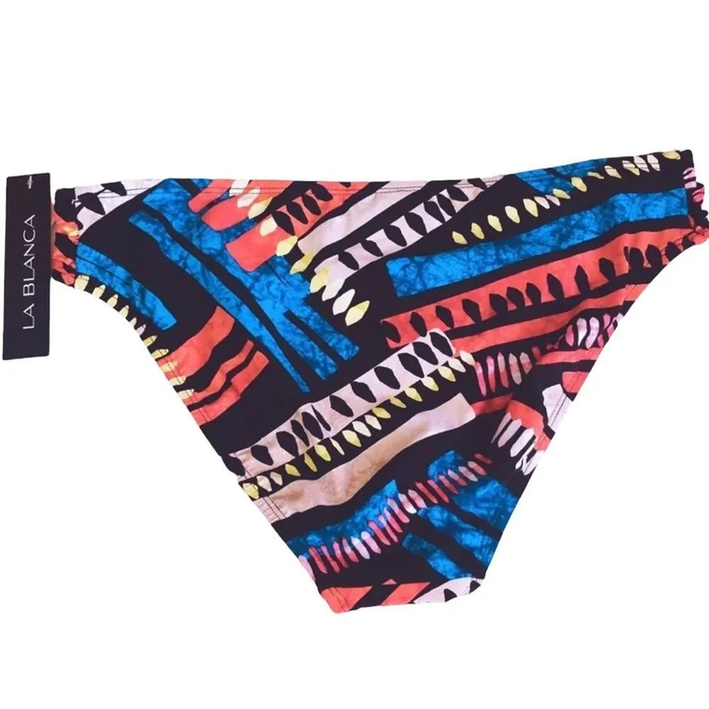 La Blanca African Beat Shirred Bikini Bottom Sz.14 NWT - Image 4
