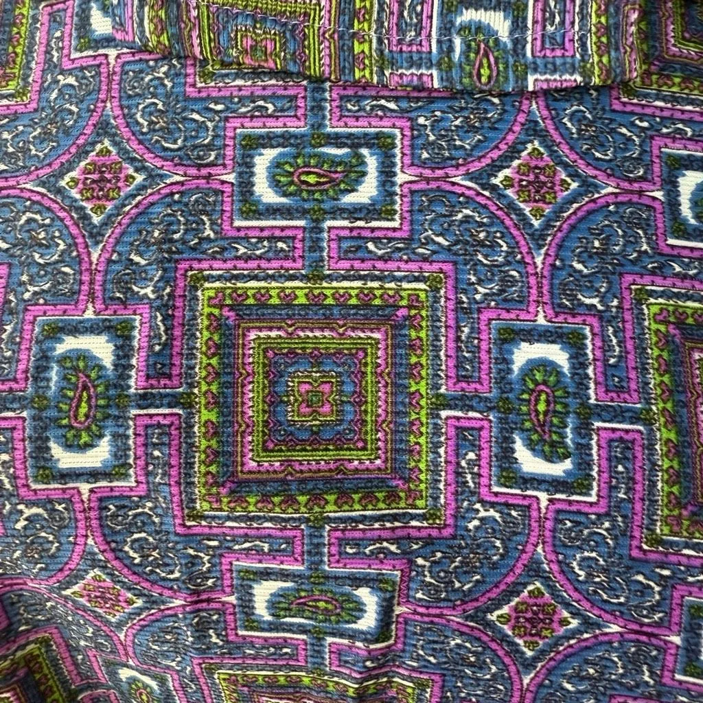 NWT NOS Vintage 60s 70s Craig Byron Funky Mod Prjnt Dress L Purple Size L - Image 5