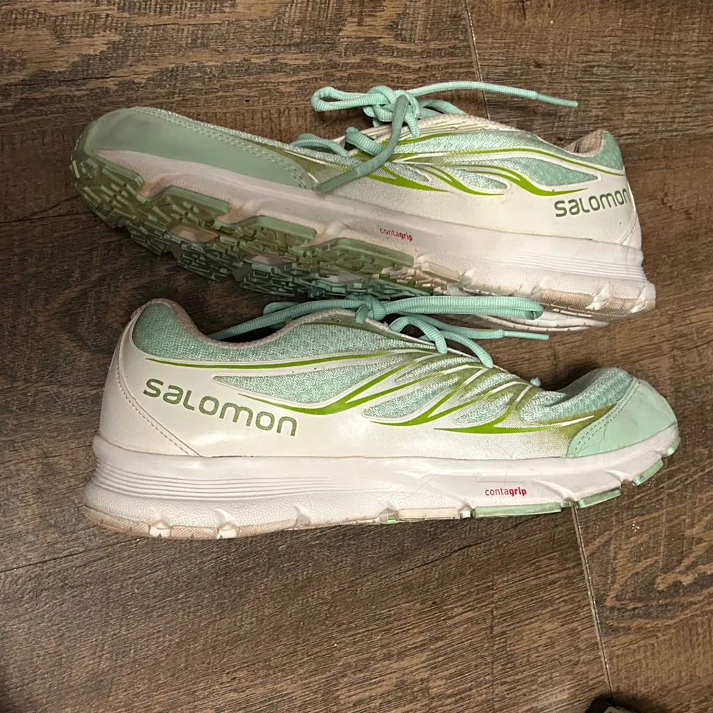 Women's Salomon Sense Link Green Teal White Running‎ Shoes Size 8 Trail Hiking - Image 6
