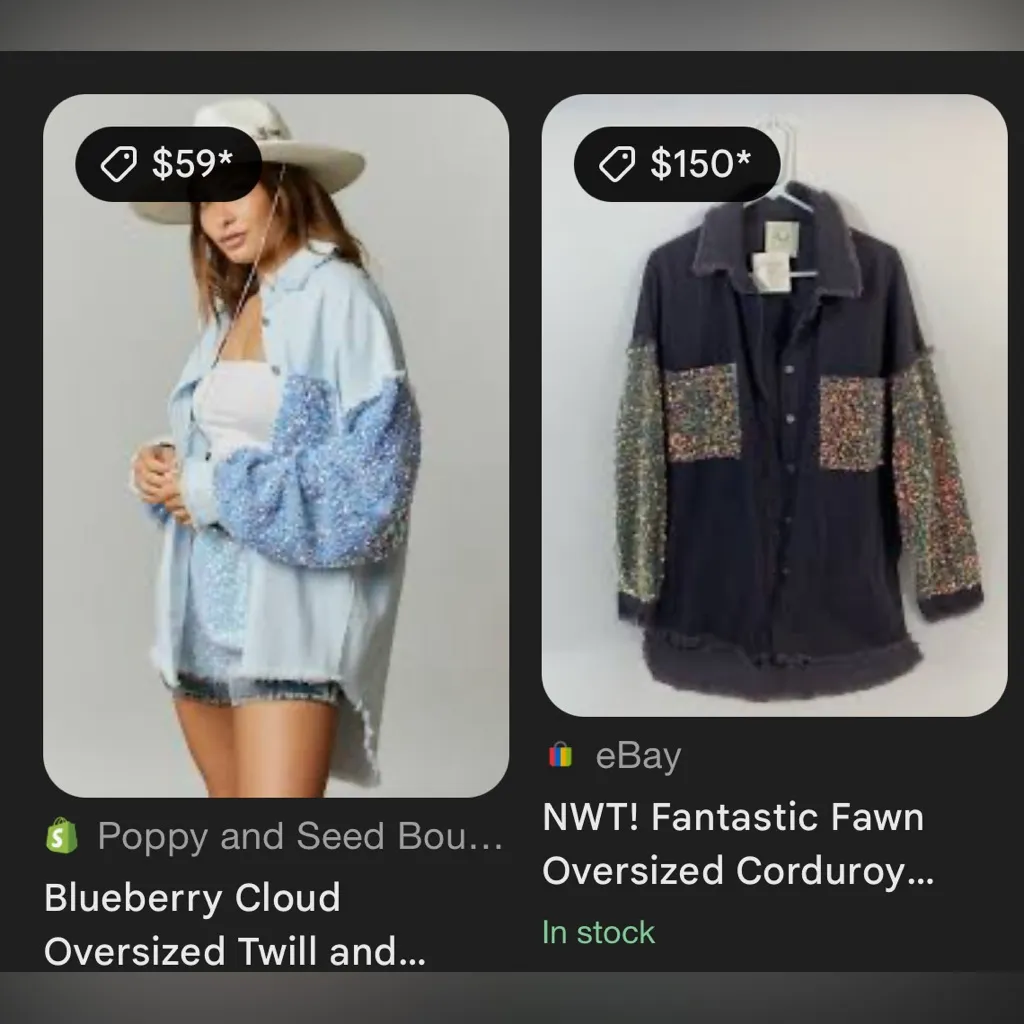 Sequin Sleeve Light Blue Jacket - Image 8