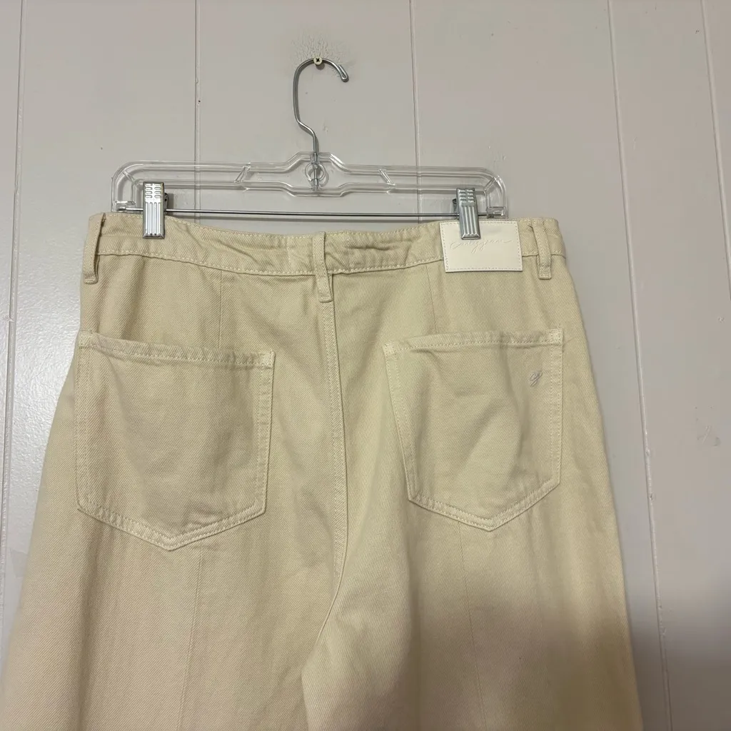 Carly Jeans Los Angeles Jaymee Wide Leg Stone Pants Size 15 Frayed Hem - Image 4