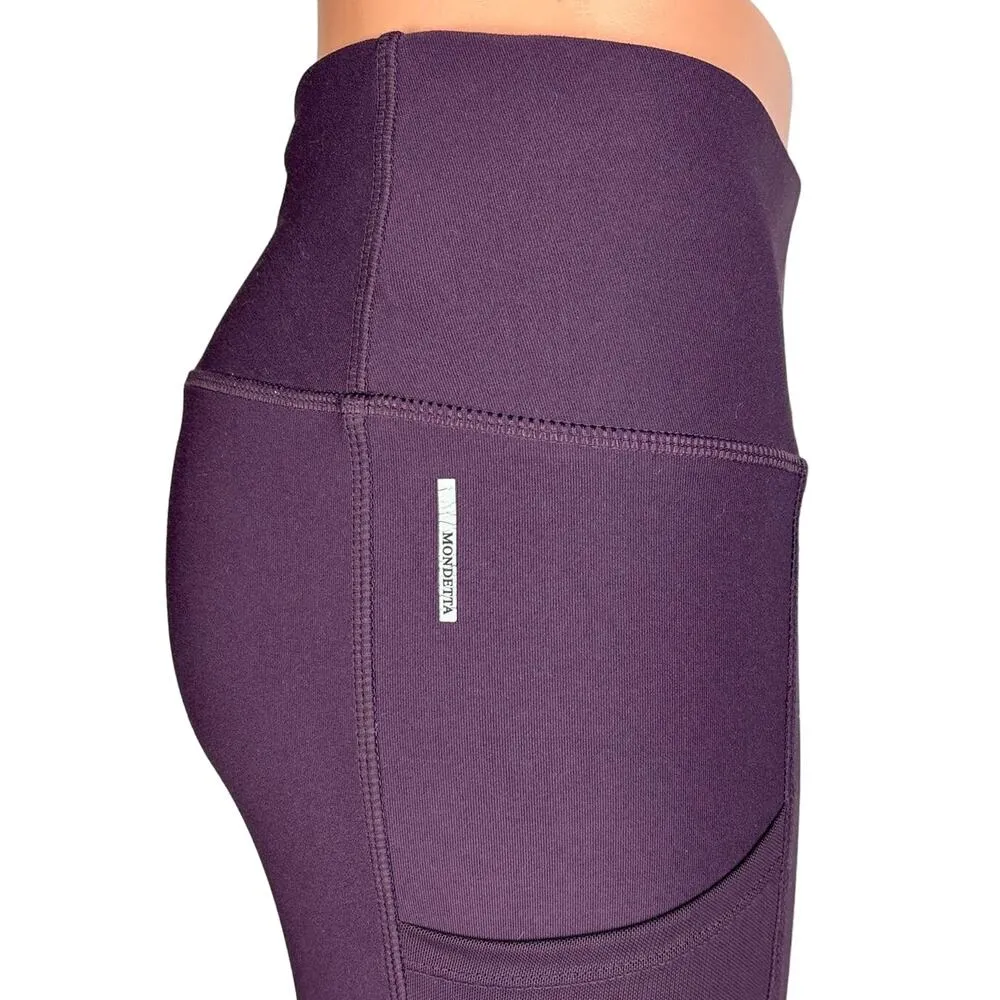 Mondetta Purple Mesh Pockets High Rise Ankle Skinny Pull On Yoga Leggings Size S - Image 4