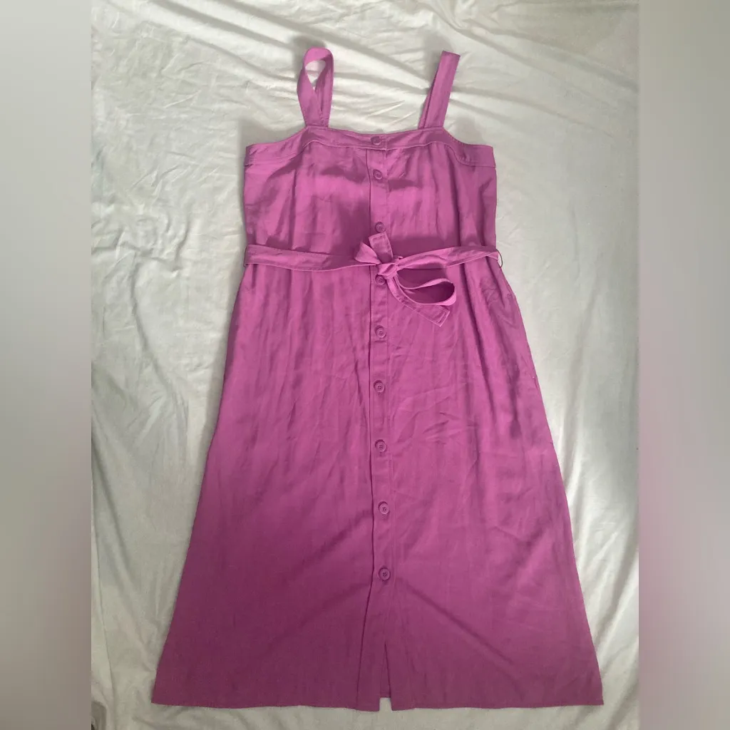 Everlane Japanese Go Weave Picnic Button-Down Dress Size 14 Magenta - Image 6