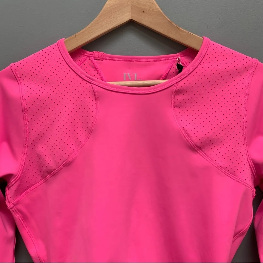 IVL Collective Long Sleeve Crop Top Perforated in Pink Sugar Plum 8 - Image 5