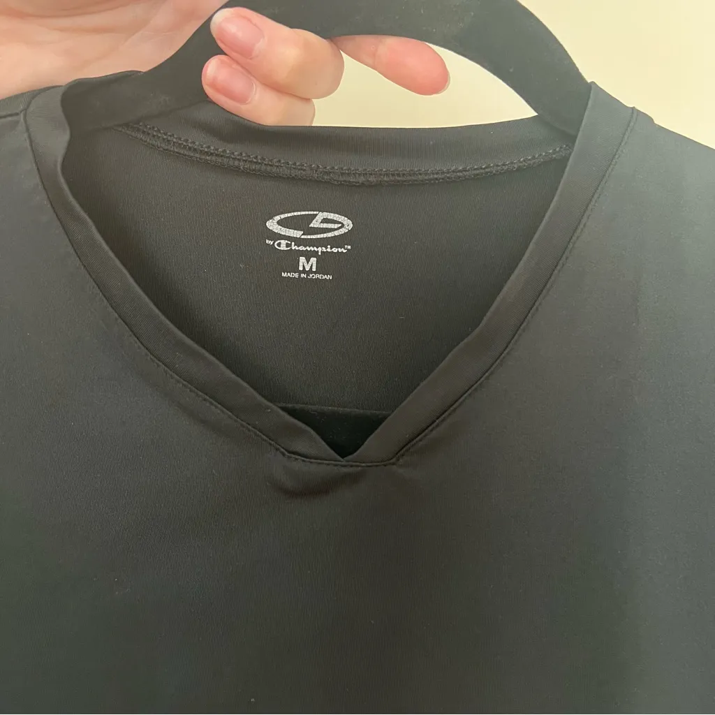 Champion Black V Neck Long Sleeve Athletic Top - Image 3