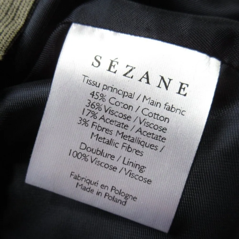 NWT Sezane Teddy Keaton in Jacquard Striped Rust Green Gold Bomber Jacket 36 4 - Image 8