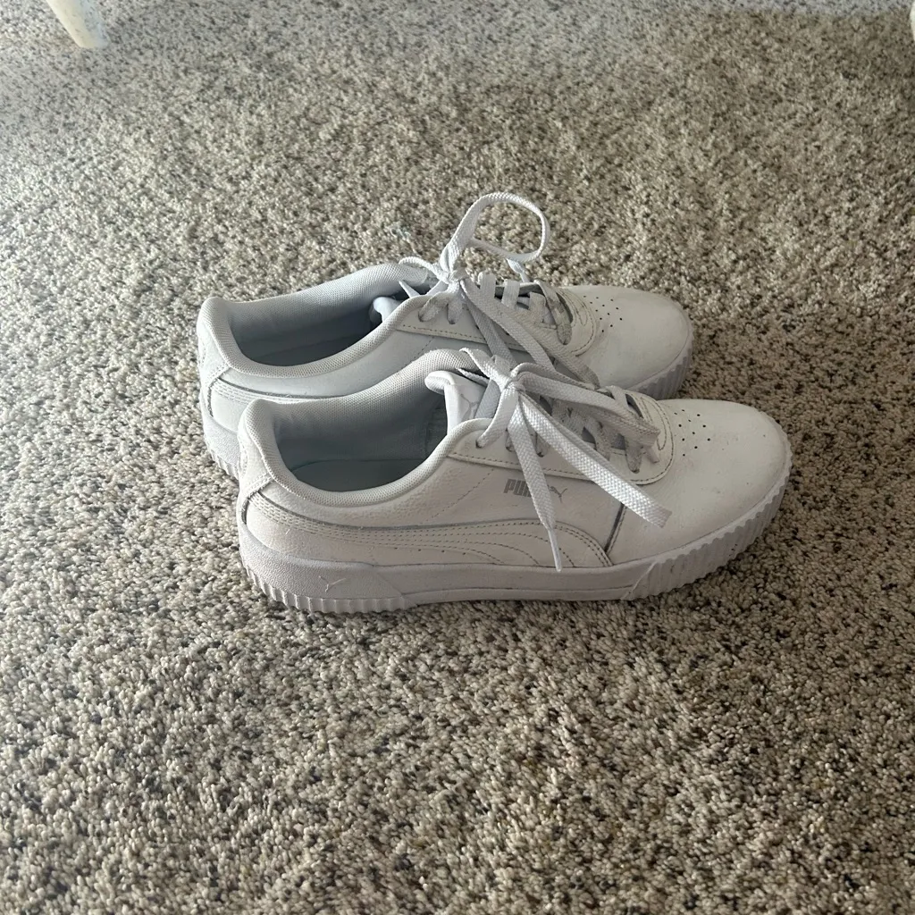 Puma Classic White Lace-Up Sneakers - Image 2