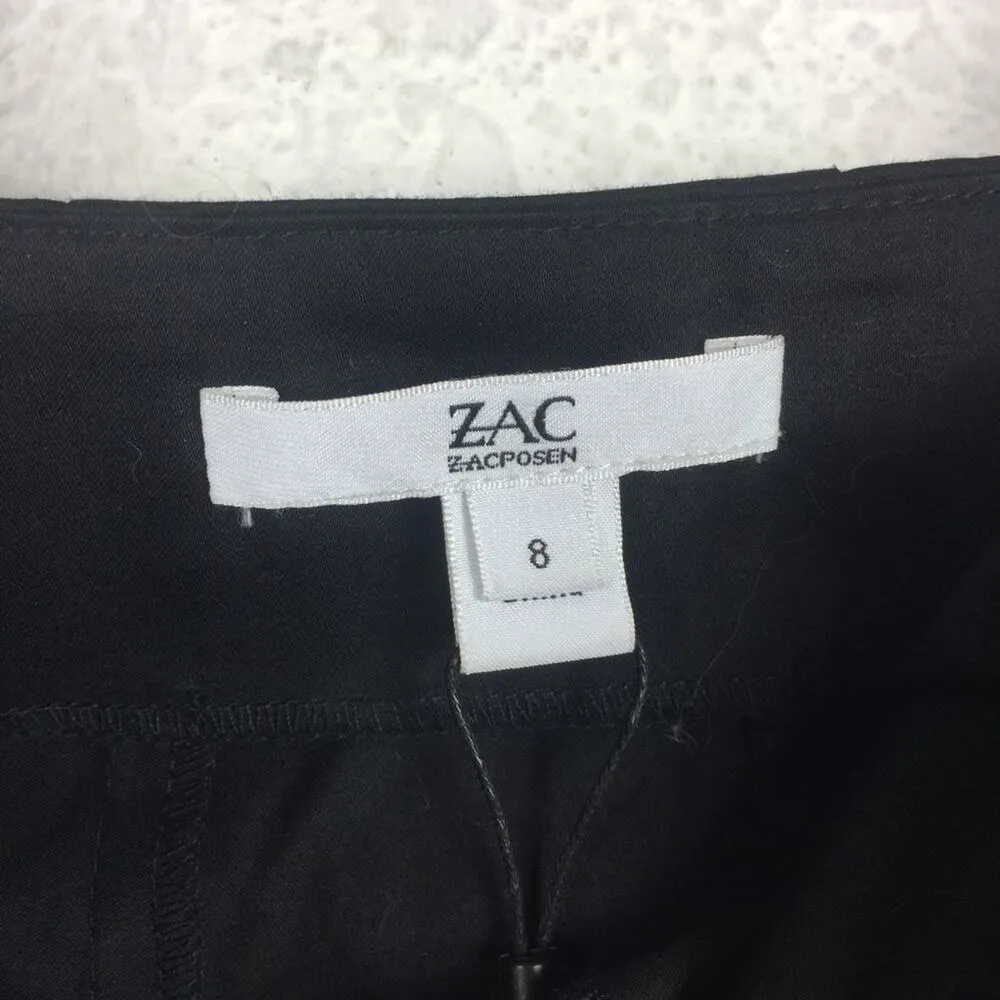 Zac Posen Isla Black Poplin Cotton Off Shoulder Scalloped Hem Mini Dress Size 8 - Image 5