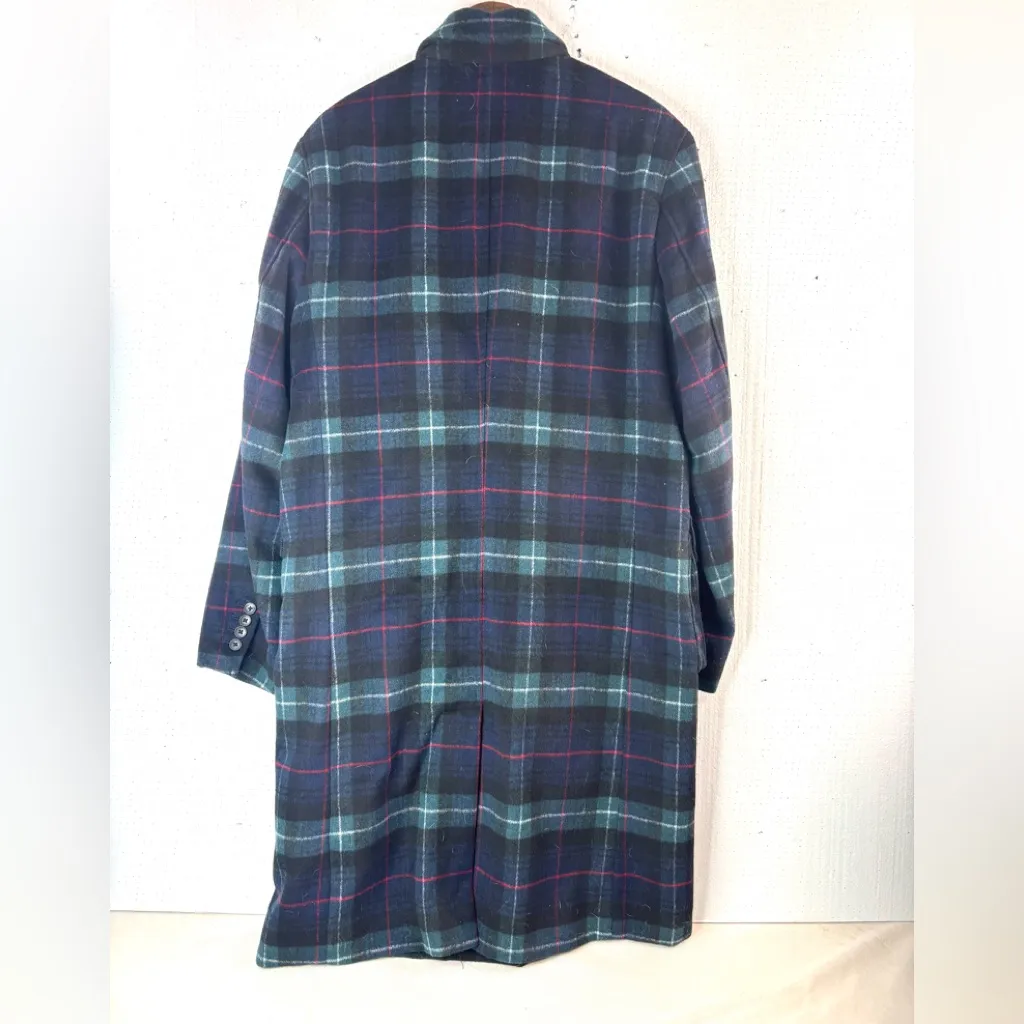 INC L Full Length Plaid Wool Blend Winter Coat - Image 2