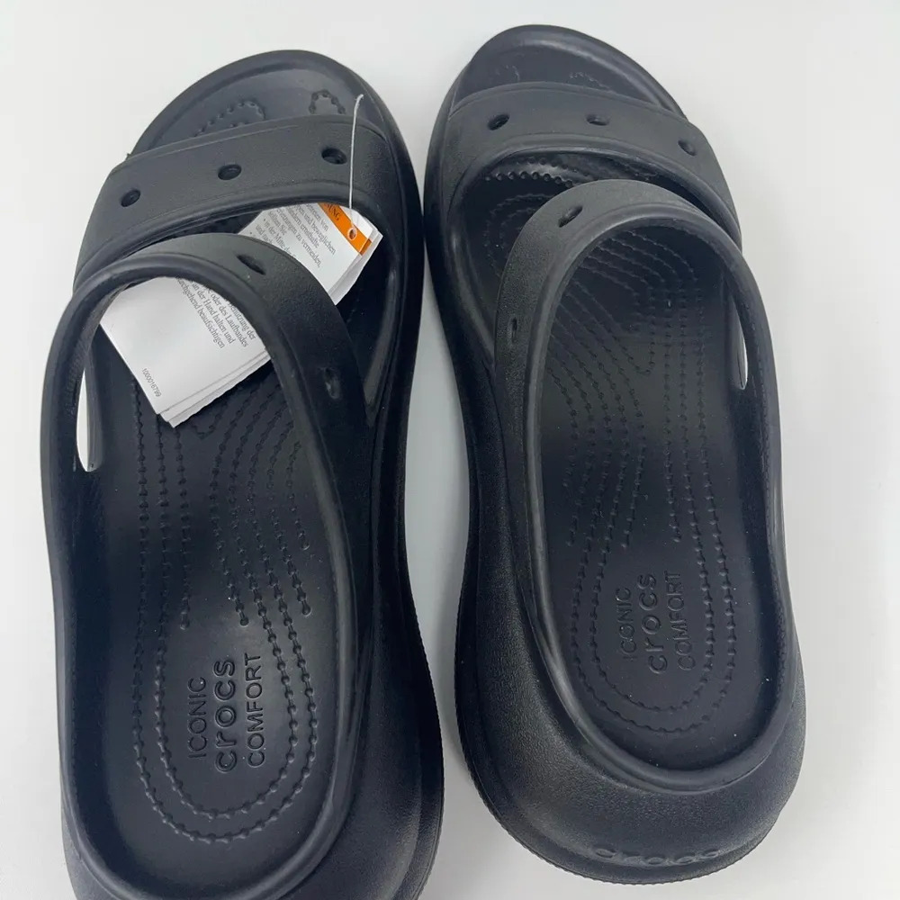 New Crocs Classic Crush Sandal  Black High Heel - LIMITED EDITION NWT Size W9 M7 - Image 5