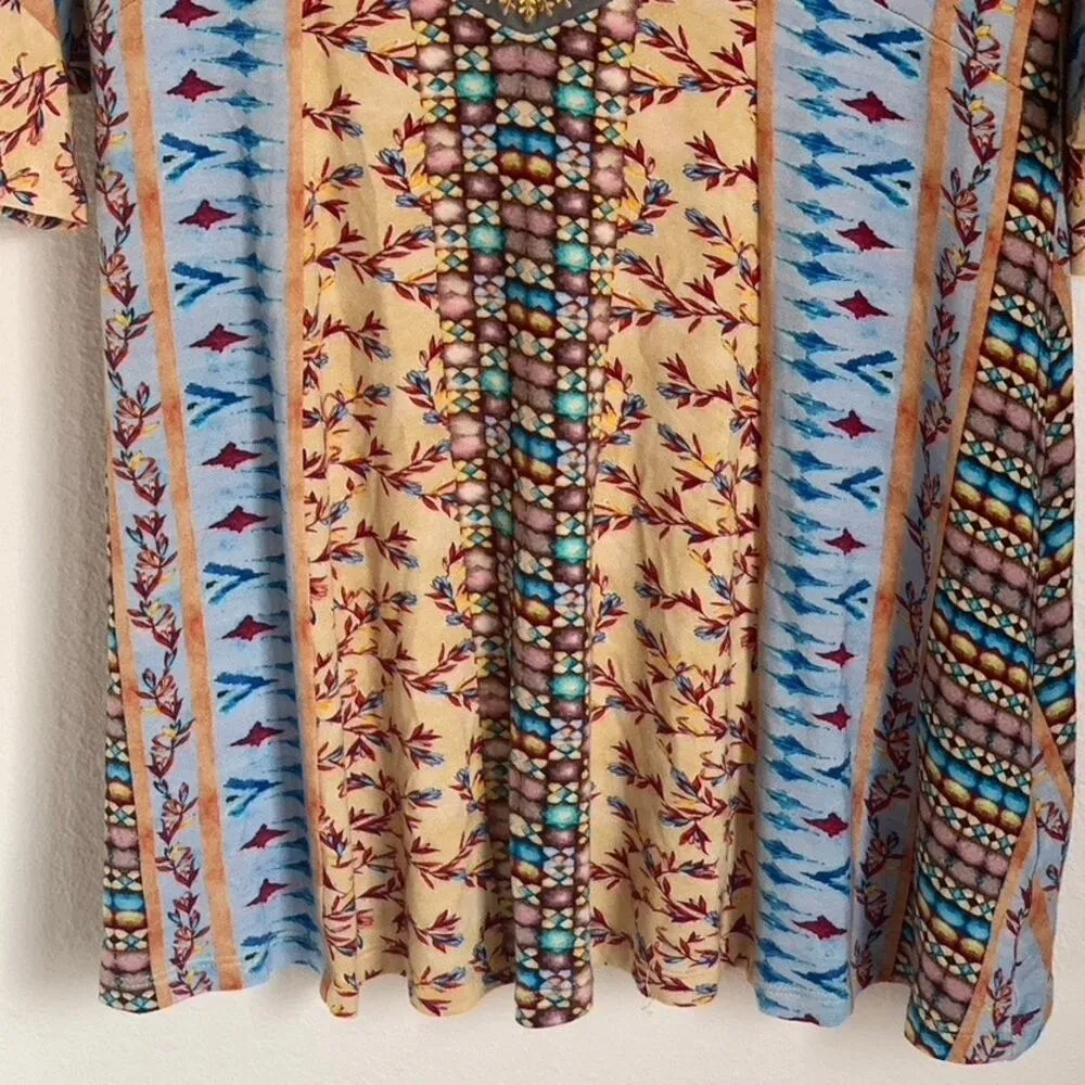 Soft Surroundings Fifi Velvet Embroidered 3/4 Flare Bell Sleeve Tunic Top - Image 4