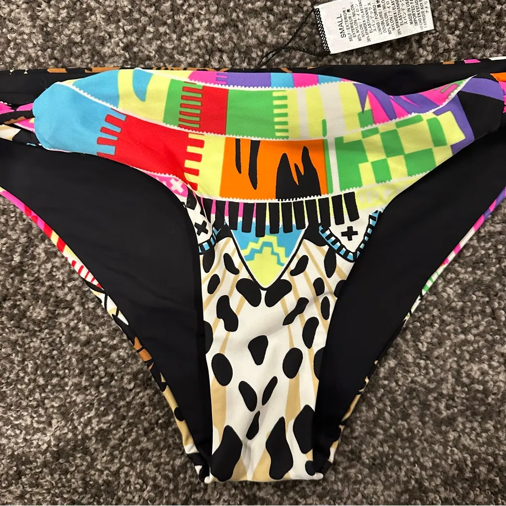 MARA HOFFMAN REVERSIBLE BASKET WEAVE BIKINI SET JAGUAR PRINT - Image 7