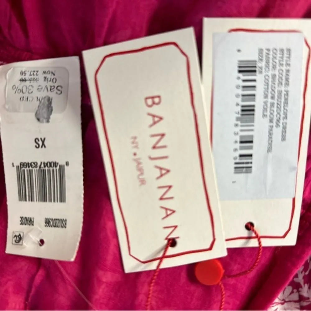 Banjanan Women Pink Penelope Tiered Ruffled‎ Dress Shadow Bloom Paradise Size XS - Image 10