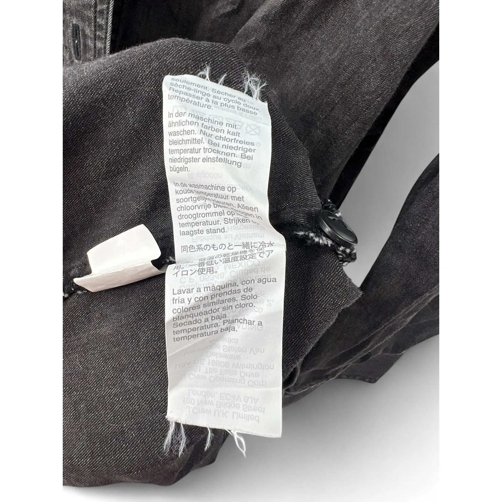 Madewell Black Denim Shirtdress Size XS Colton Wash Gray Pockets Button Down - Image 10