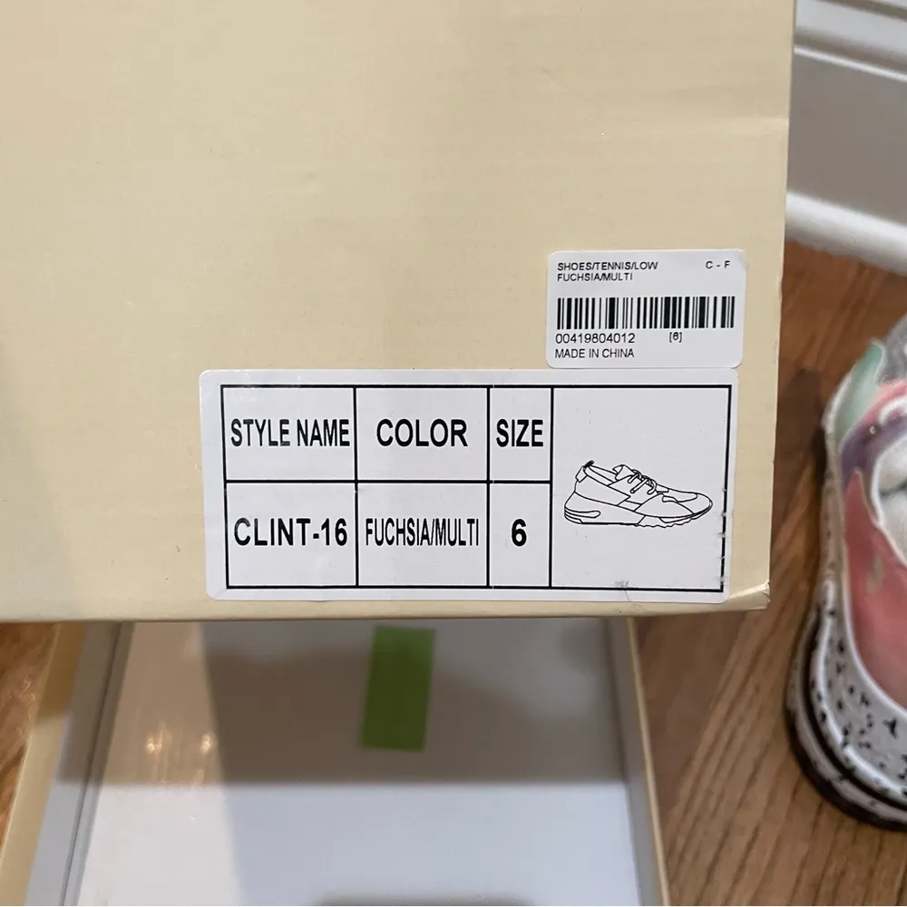 YOKI Fashion Sneakers Glitter Fuchsia Multicolored Tie Dye Polka Dot Size 6 - Image 12