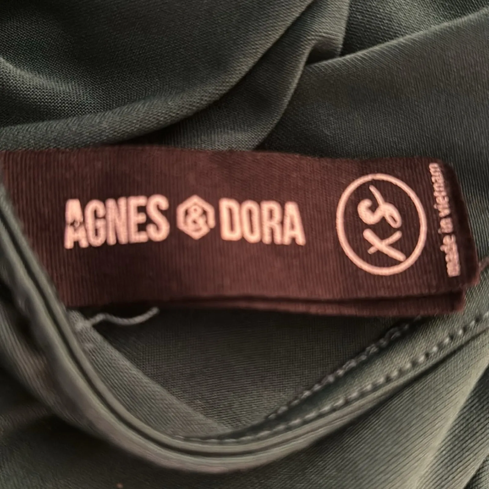 Agnes & Dora Holiday Babydoll Dress Emerald XS Flounce Sleeves Boho Festival - Image 15