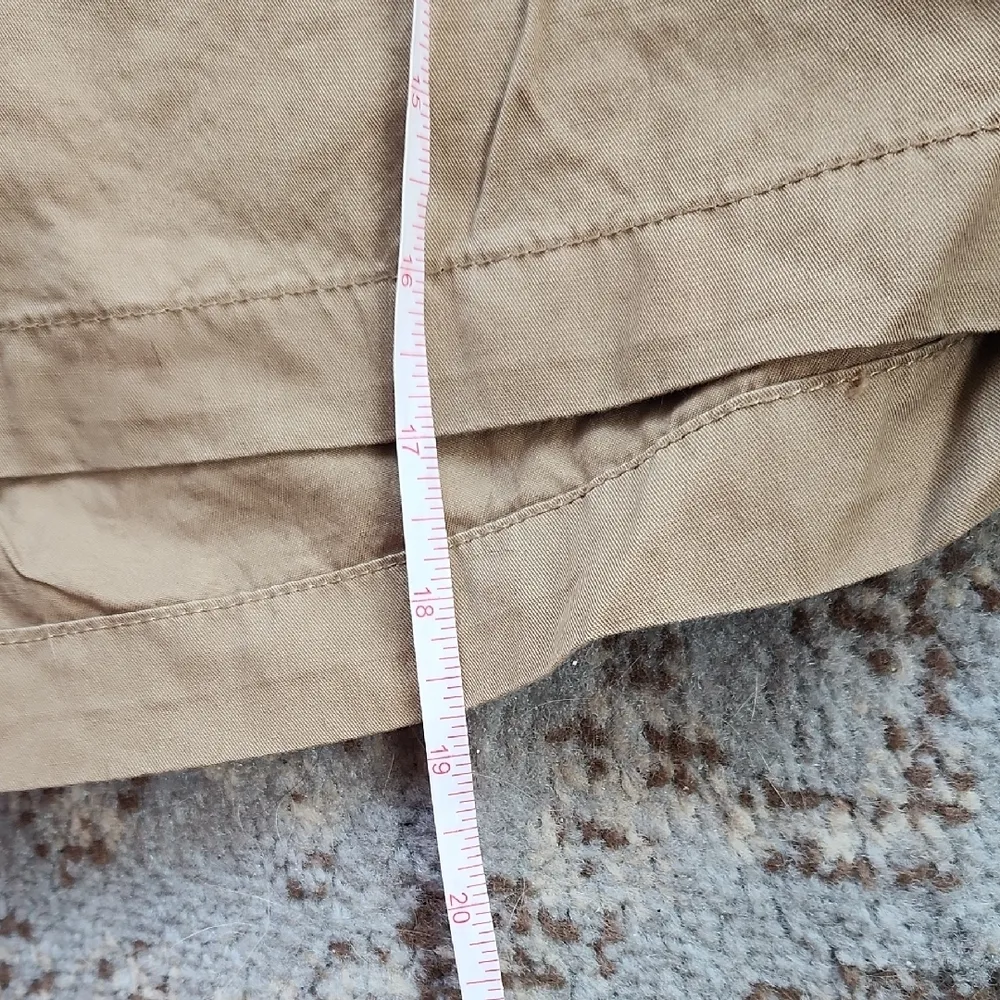 Basic Editions Embroidered Cargo Shorts Relaxed Fit Tan XL - Image 5