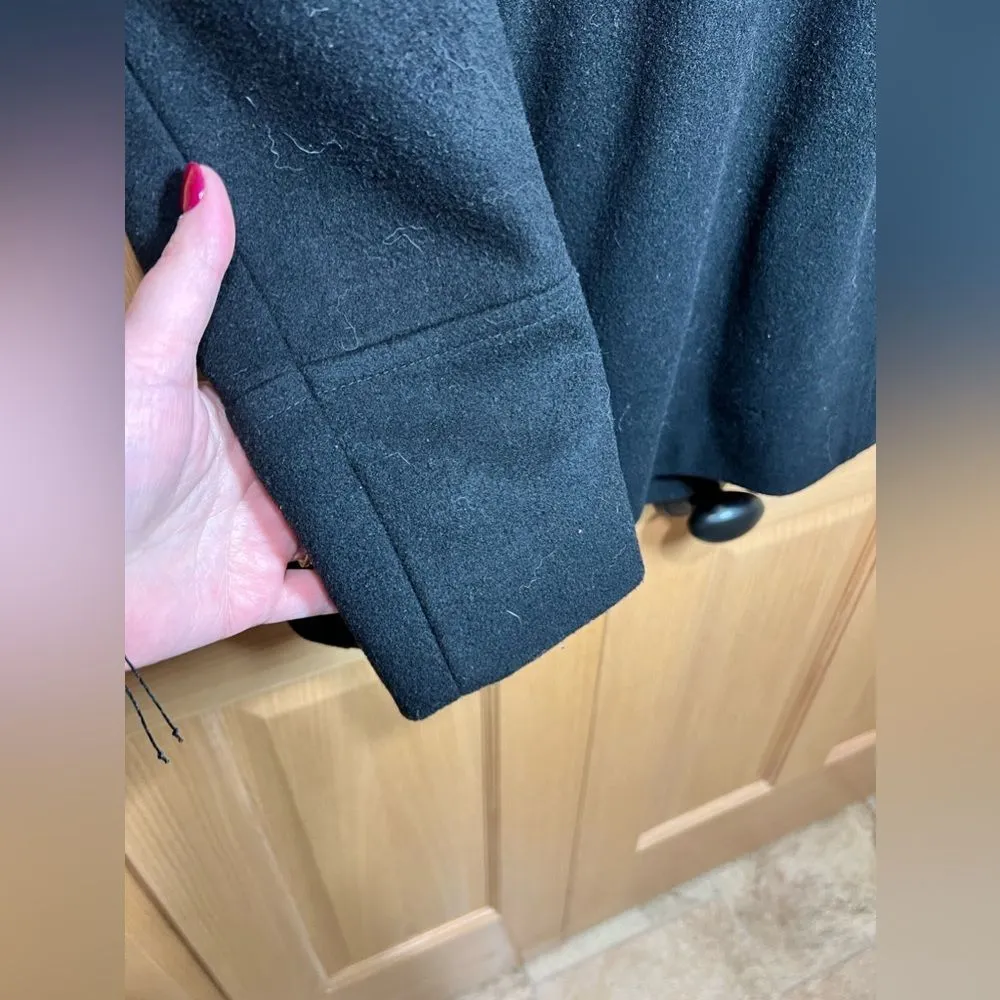 2009  Black Button Up Wool Peacoat Jacket Ladies Size 6 - EUC - Image 7