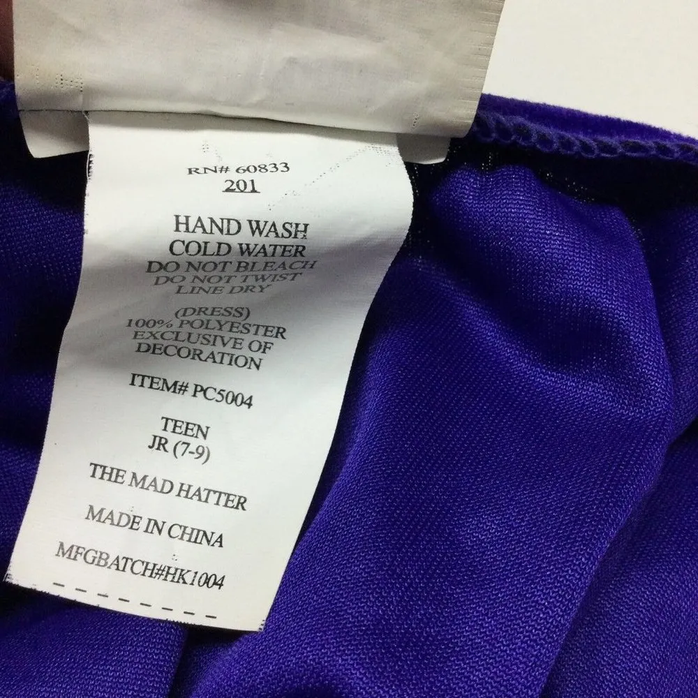 Alice in Wonderland Mad Hatter Dress Halloween Costume Womens Teen Jr Size 7-9 - Image 6