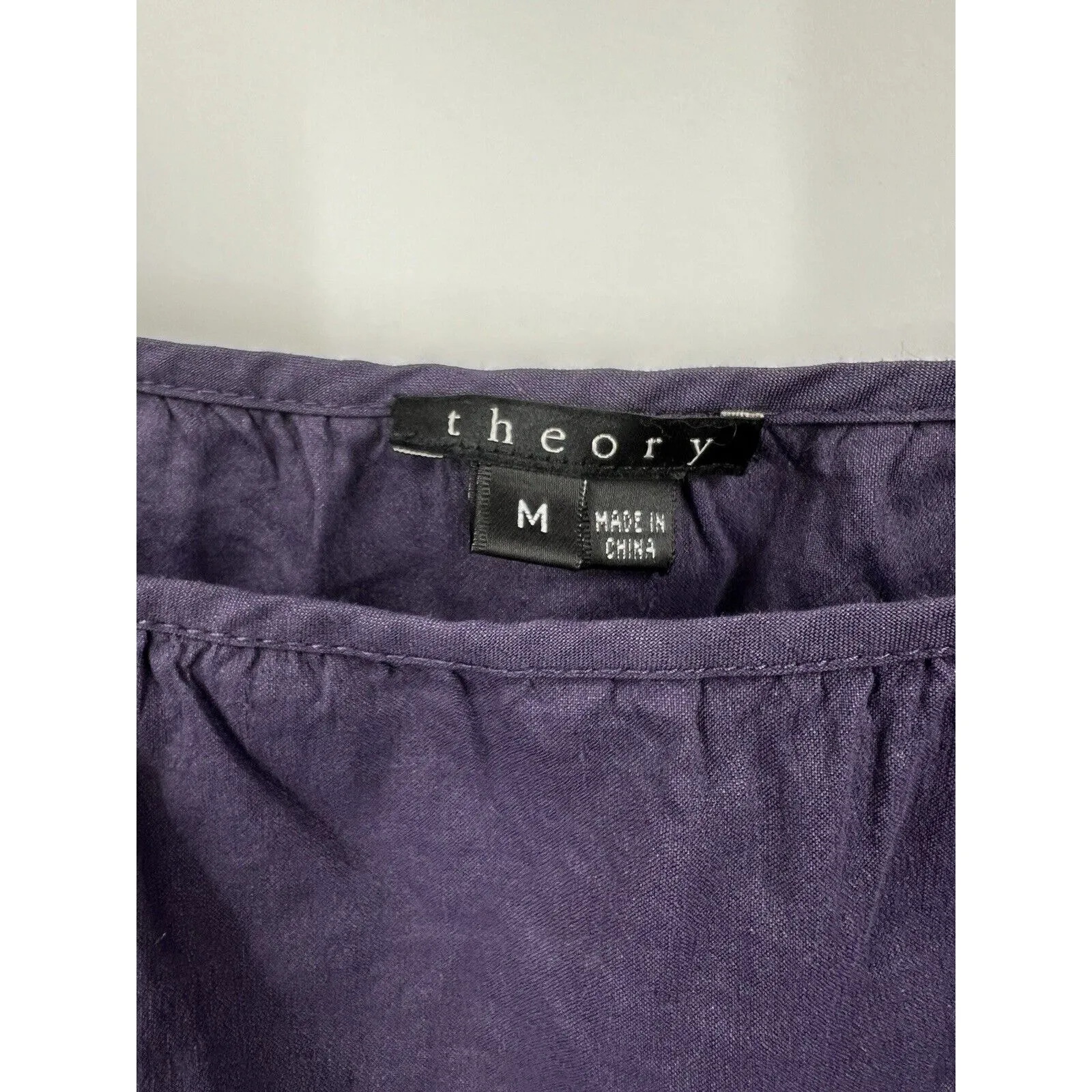 Theory Shirt Womens Tank Top Purple Peplum Angie‎ Linen Lightweight Medium - Image 2