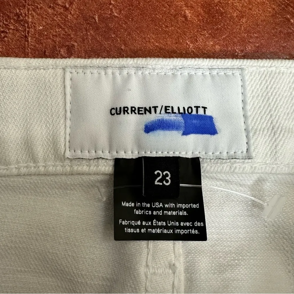 Current/Elliott The Cropped Flip Flop Jeans White Size 23 - Image 4