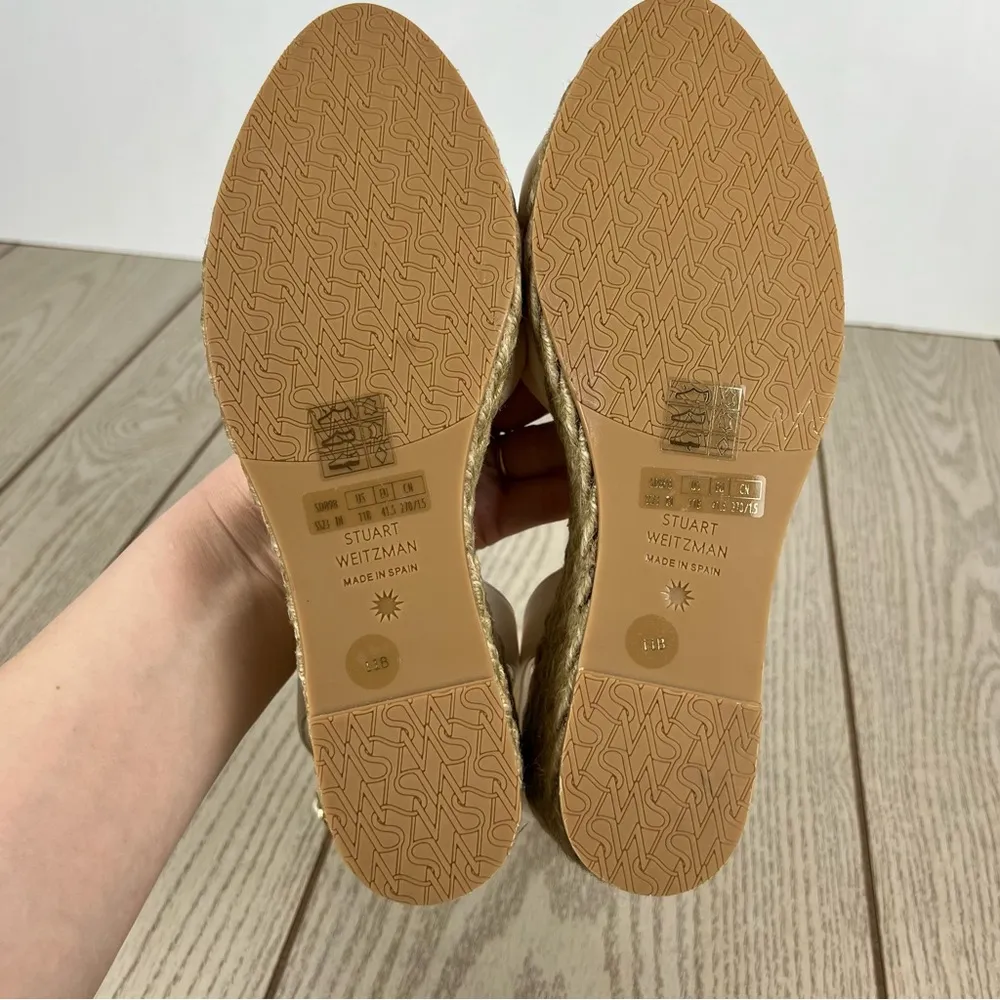 Stuart Weitzman Playa Espadrille Knot Wedge Sandals 41.5/11B Seashell $395 - Image 8