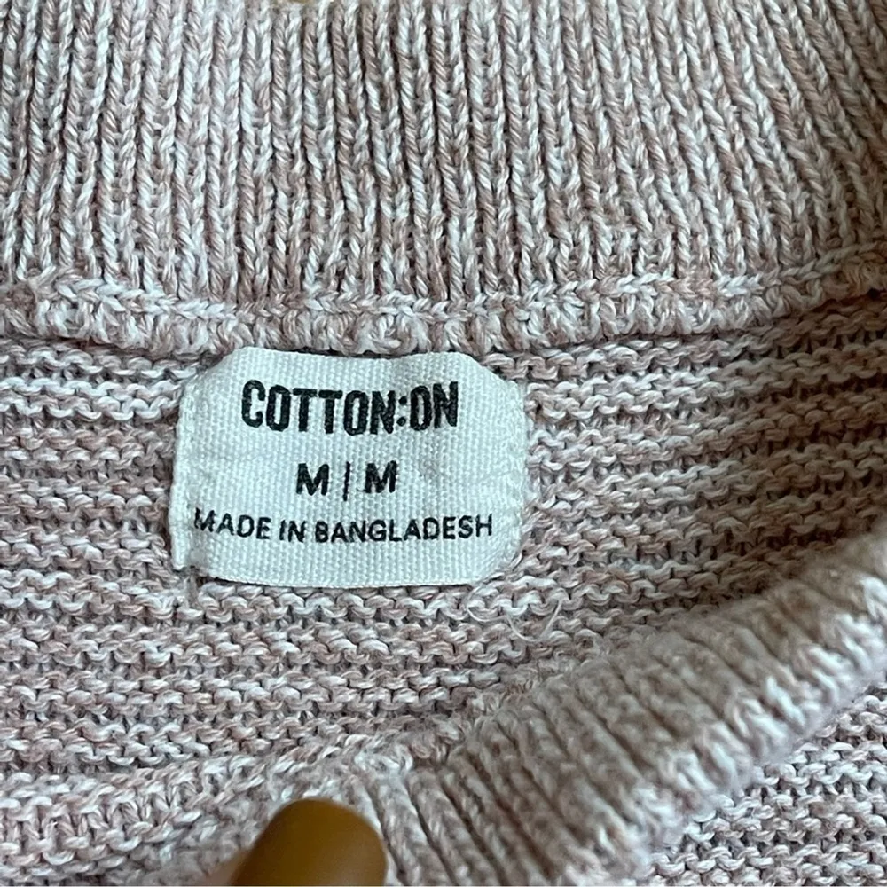 Cotton On Cropped Cotton Knit Sweater, Light Pink, Boho, Preppy, Sz M - Image 10