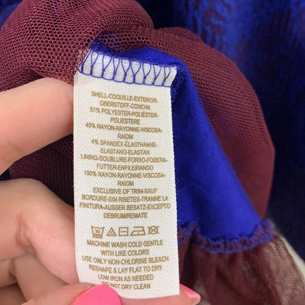 Free People Rock Princess Floral Sleeveless Royal Blue/Red Dress - Image 5