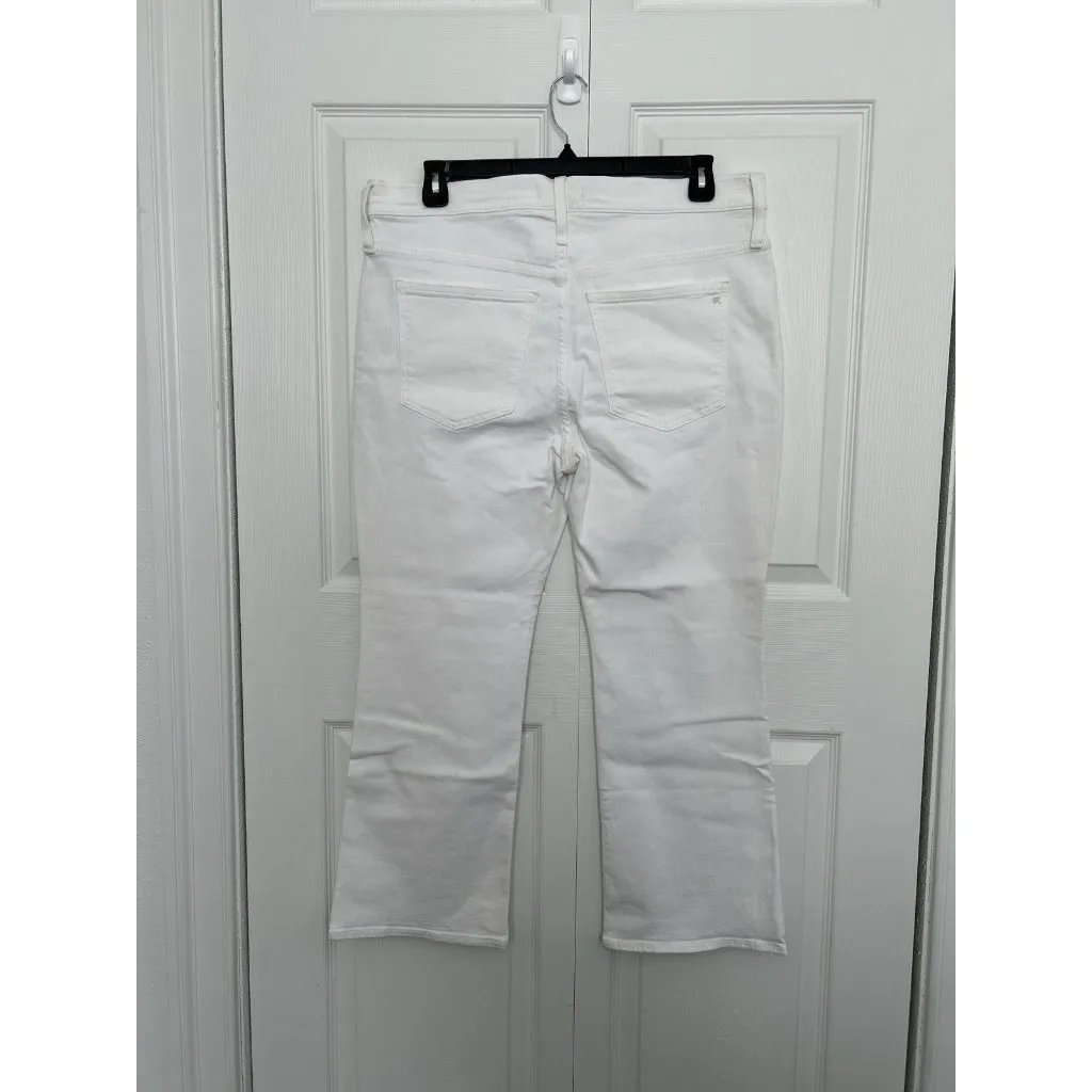 Madewell Mid Rise Kick Out Ankle Length Jeans Pure White Womens Size 33 - Image 7