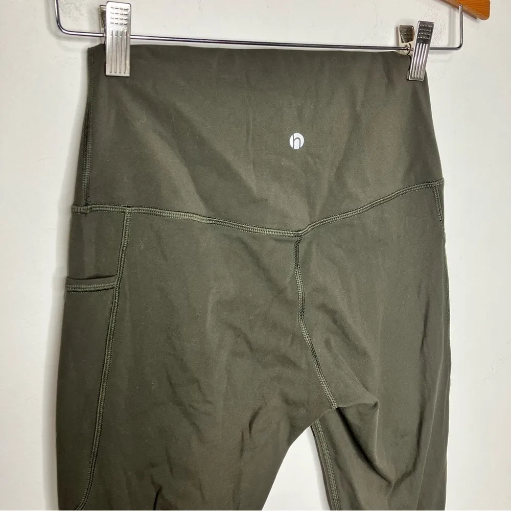 Heynuts‎ dark olive green leggings with pockets size small (4 - Image 4