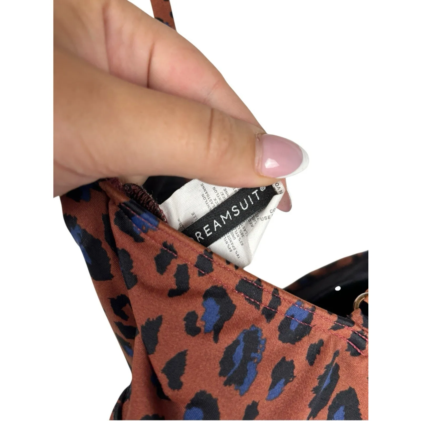 Dreamsuit Swimsuit Leopard Keyhole Onepiece Rouched Size 12 Slimming Shapewear - Image 5