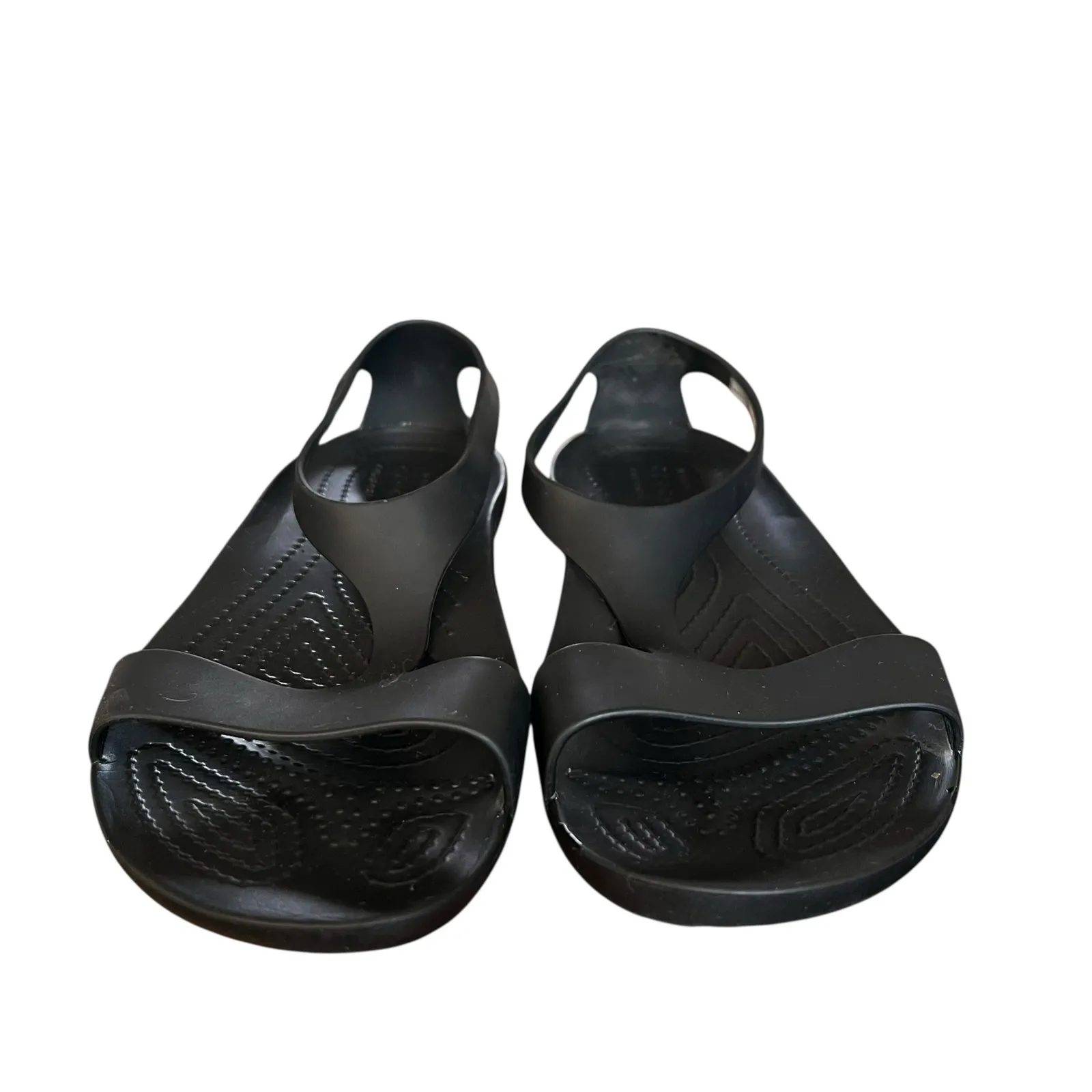 Crocs Women’s Slingback Sandals Black Comfort Flats Water-Friendly Shoes Size 9 - Image 2