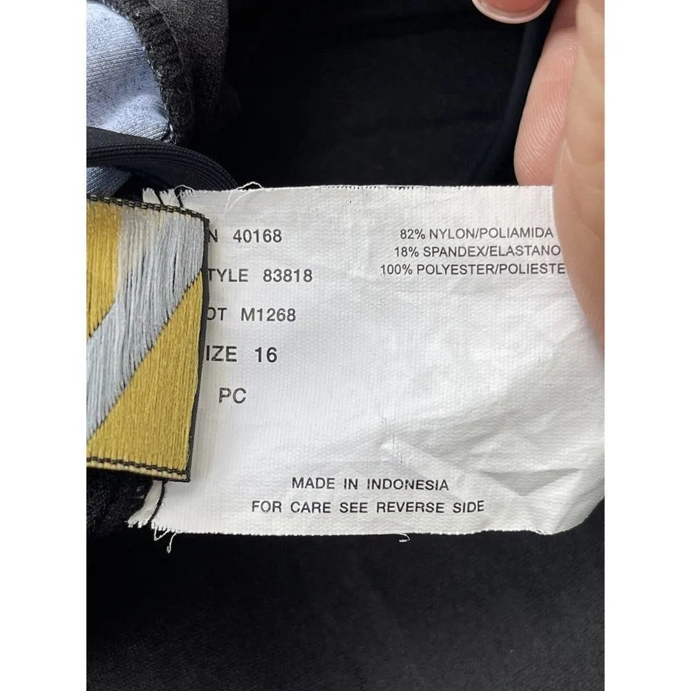 Mainstream Tropical Floral Print One Piece Skirted Swim Suit Swim Dress Size 16 - Image 8