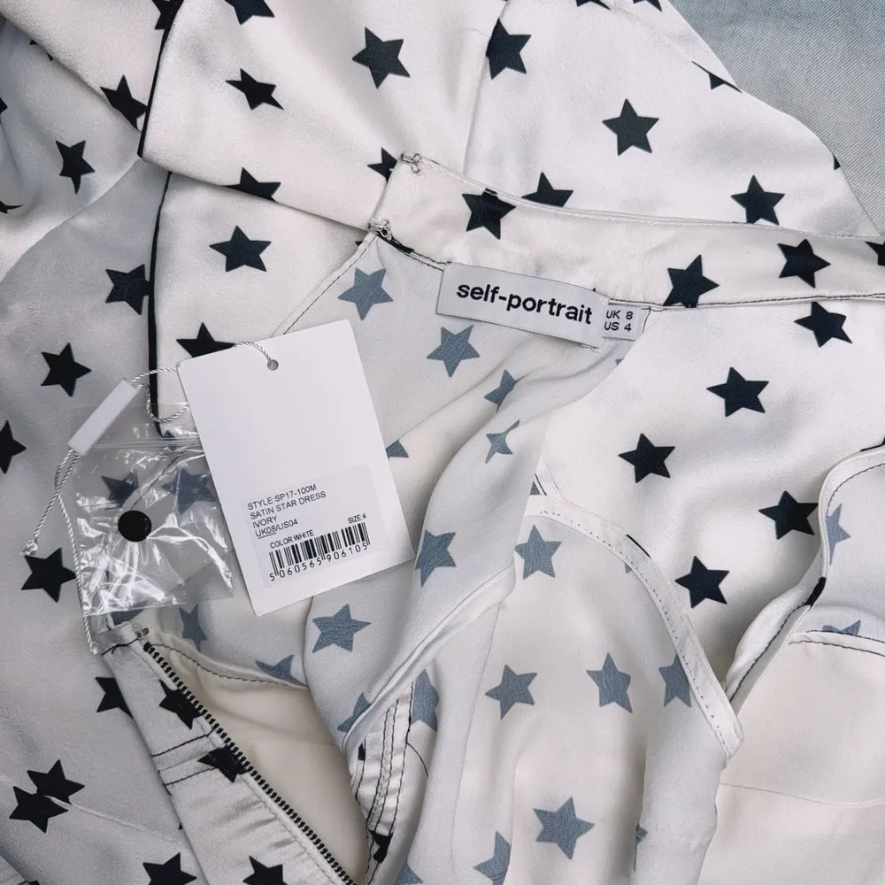 Self-portrait Women's White Frilled Satin Star Dress (US 4) - Image 12