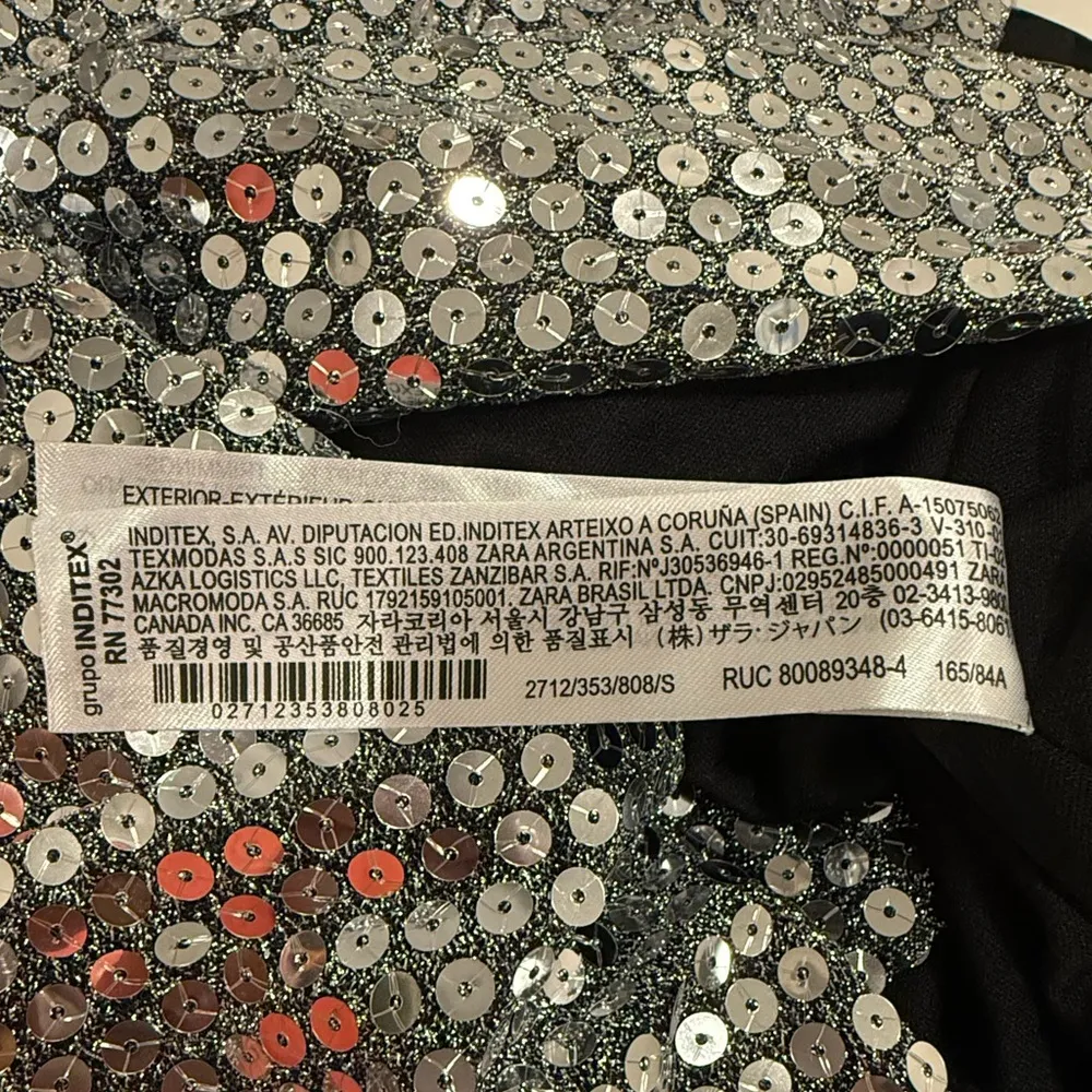 ZARA Silver Draped Sequin Mini Dress – Size Small – NWT - Image 7