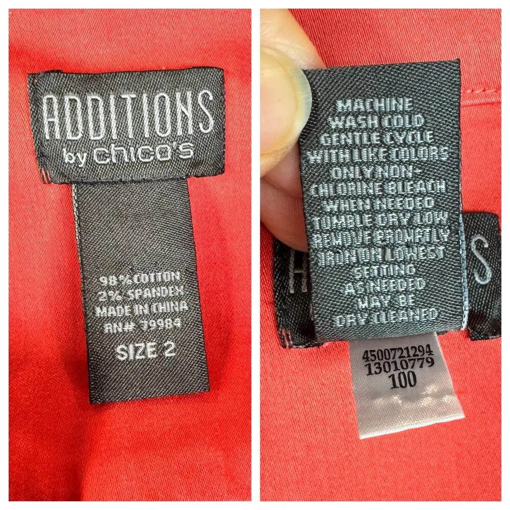 Additions by Chicos Lightweight Jacket Button Front Spring Coral Color Size 12 - Image 8