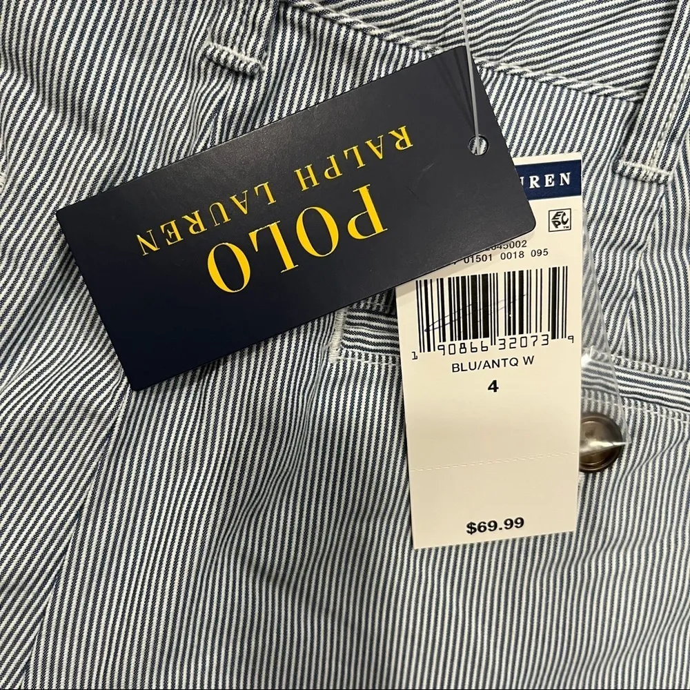 NEW Ralph Lauren Polo Striped Shorts Blue Size 4 - Image 5