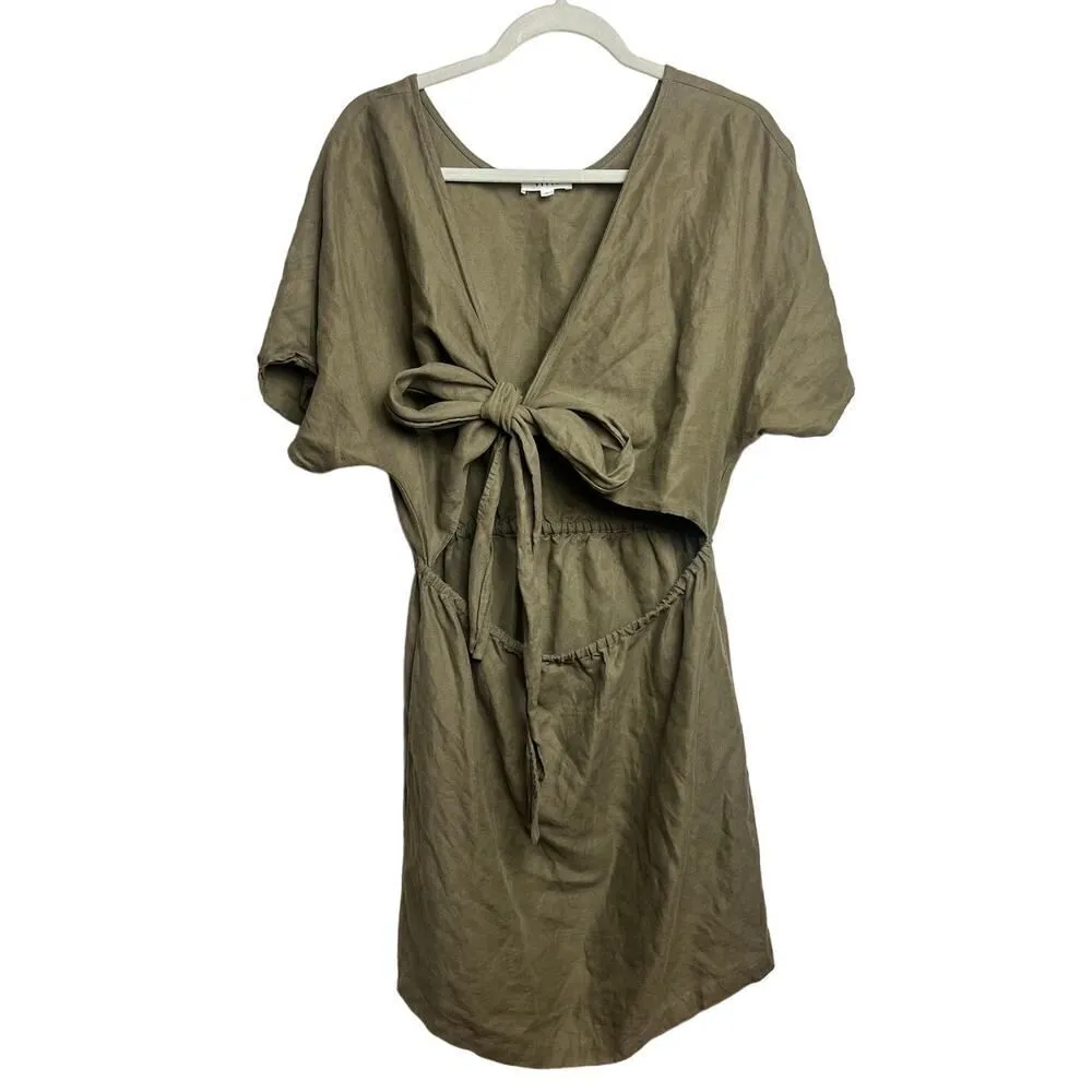 Vetta Capsule Convertible Wrap Mini Dress in Dark Khaki Sz. M Tan Size M - Image 7