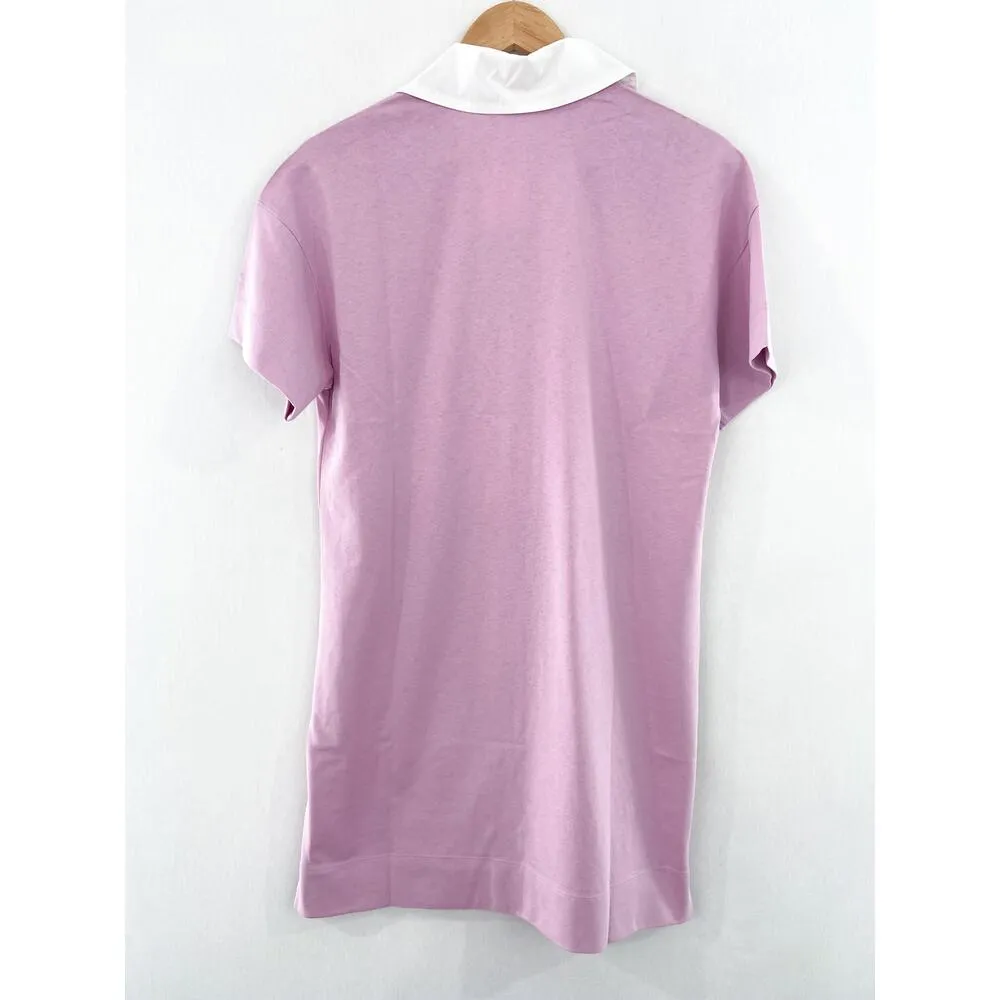 NEW Everlane Pink Collared Shirt Dress siz Small Cotton Preppy Polo Academia - Image 3