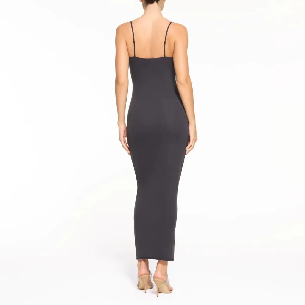 Skims Fits Everybody Long Slip Dress in Graphite, Size Small - Image 7