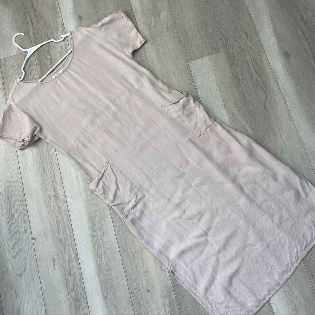 Christy Dawn Dress linen seaton shirt midi womens Pink (xsmall small) minimalist - Image 1