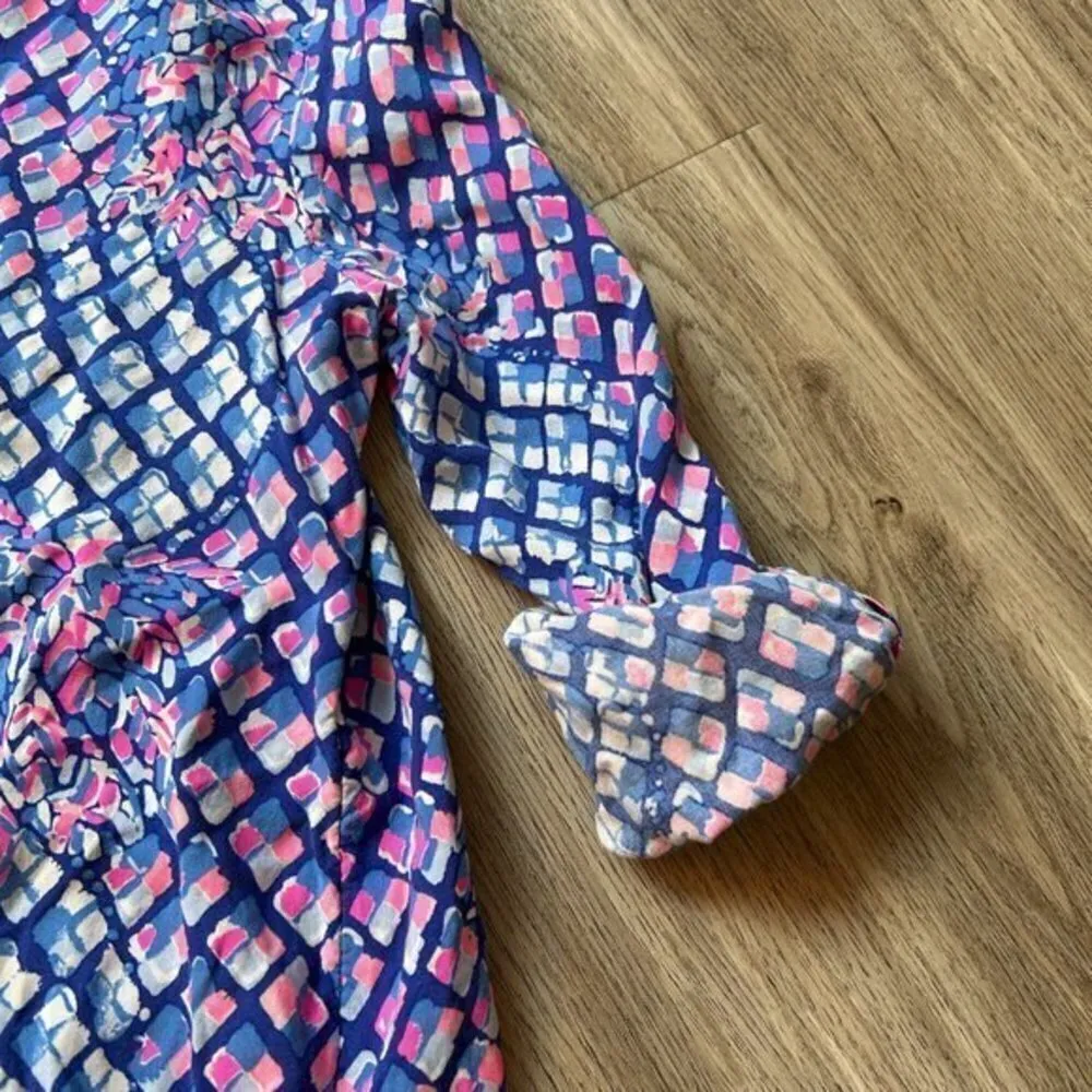 Lilly Pulitzer Blue & Pink Pineapple Print Collared Shirtdress Size XS NWOT - Image 5
