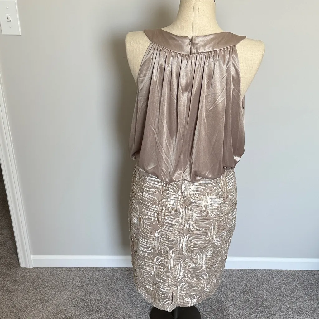 Jessica Howard dress champagne beige sleeveless evening Size 16 - Image 5