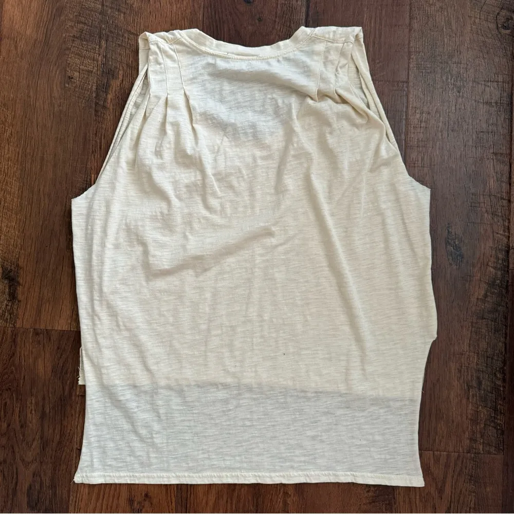 pale yellow high/low tank top, size S/P - Image 3