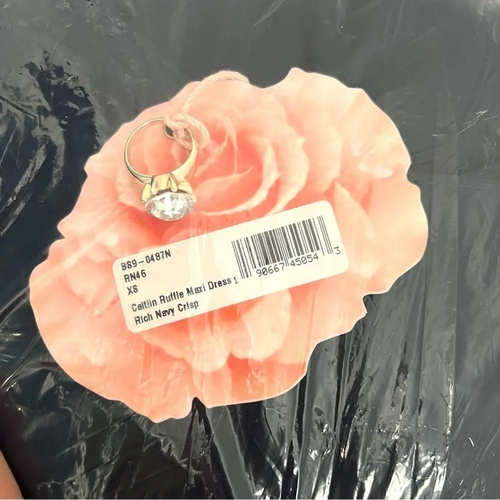 Show Me Your Mumu Caitlin Ruffle Maxi Dress in Rich Navy Crisp Blue Size XS - Image 7