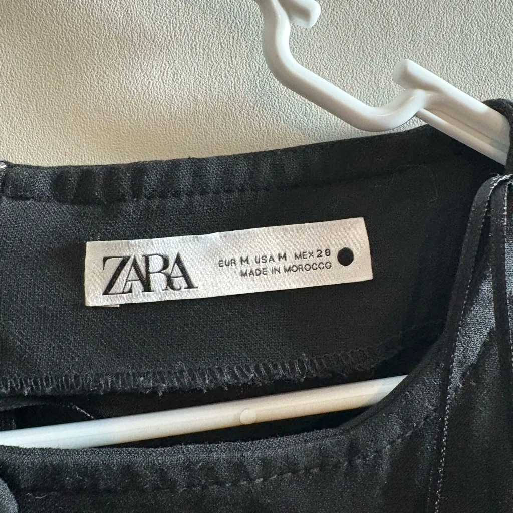 Zara Black Peekaboo Front Mini Dress medium - Image 3