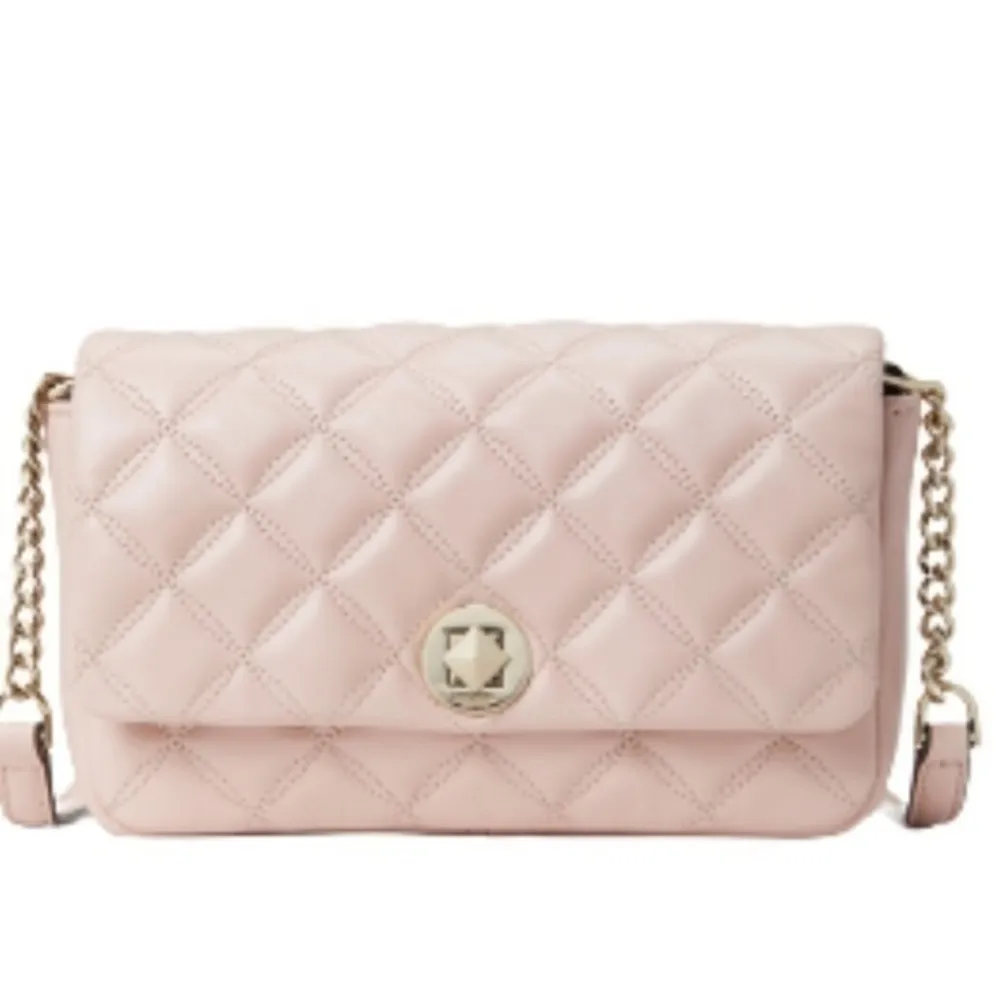 Kate Spade Quilted Leather Crossbody Bag Chain Strap Turnlock NWT - Image 4