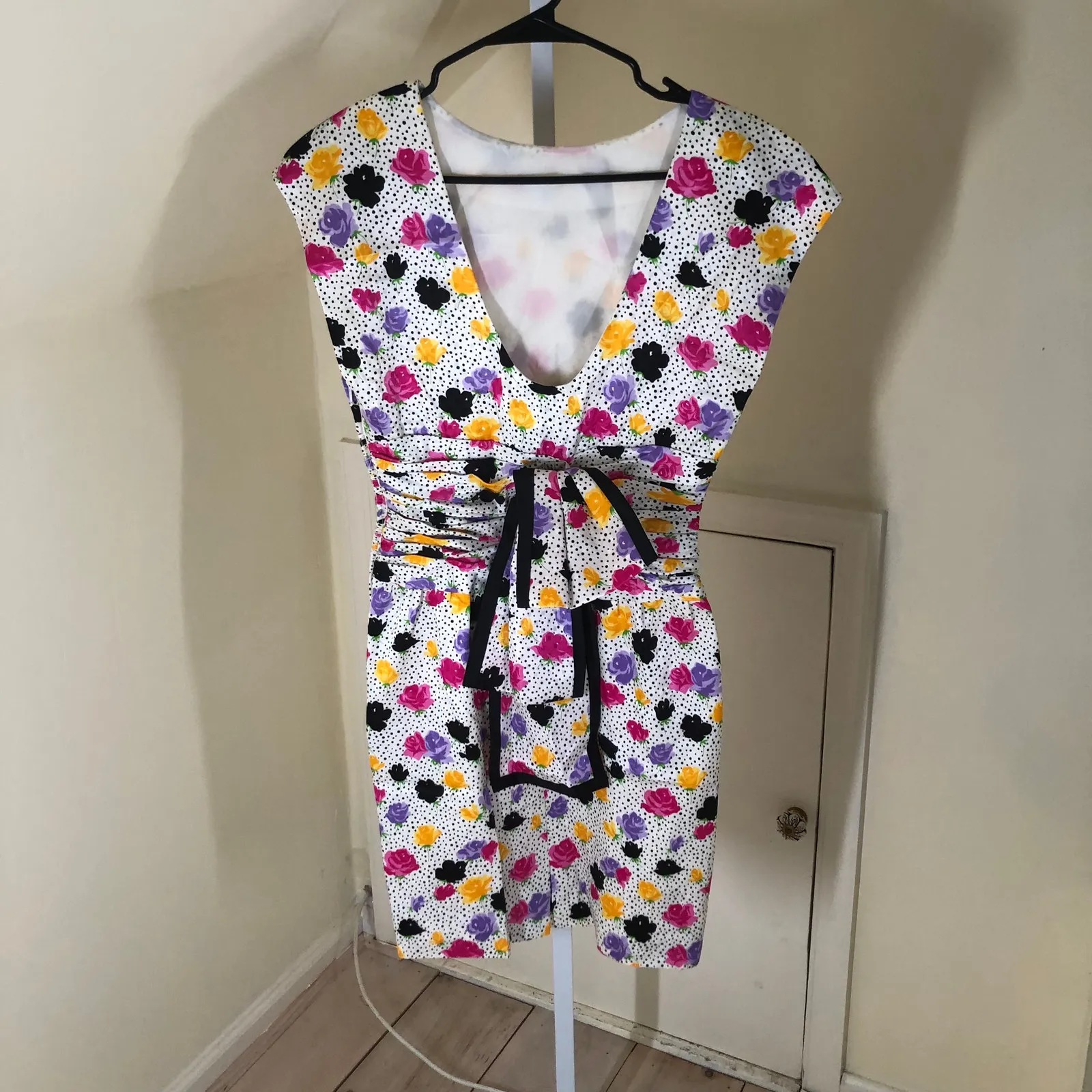 Morton Myles for the Warrens Vintage EUC White Polka Dot Floral Dress 6 - Image 2