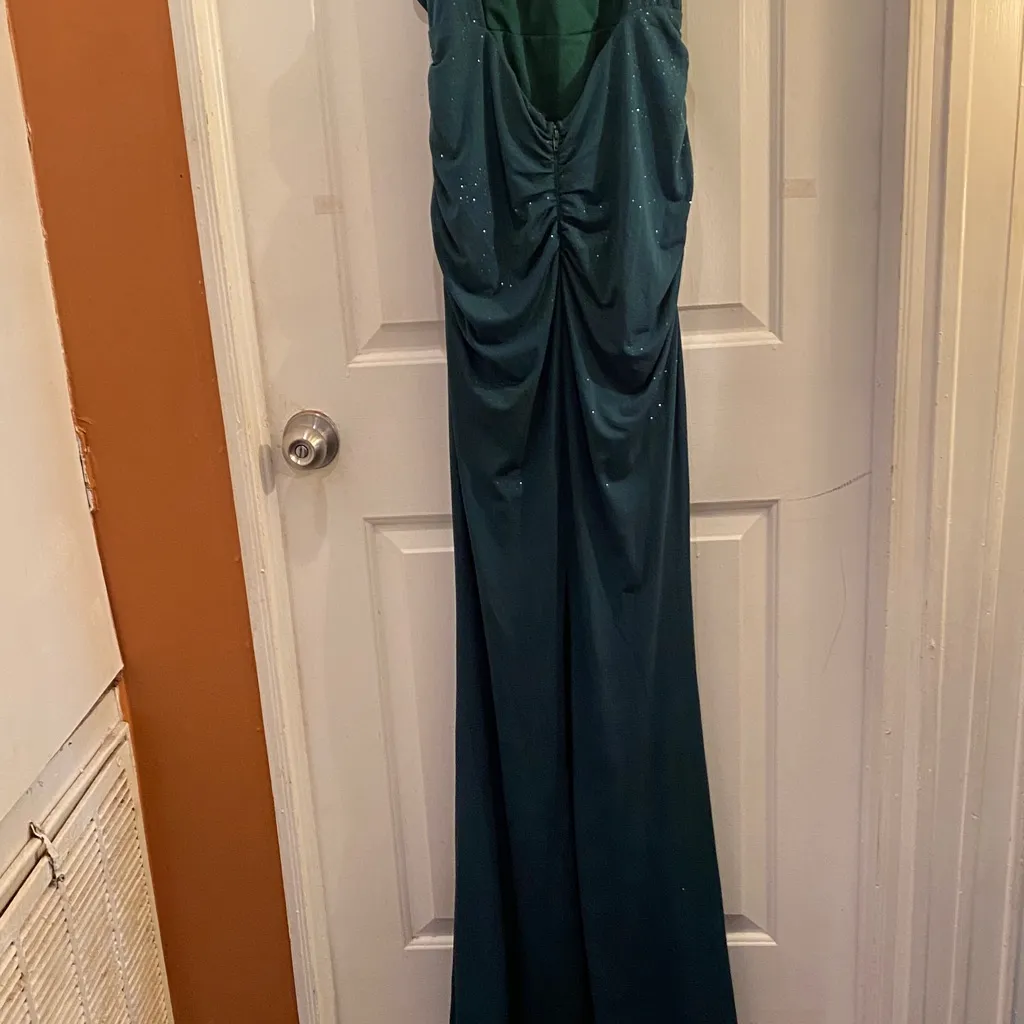 Windsor Teal Draped Gown - Image 11